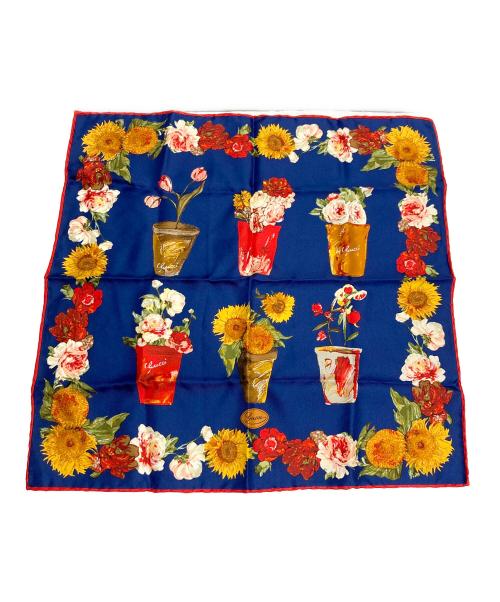 GUCCI（グッチ）GUCCI (グッチ) シルクミニスカーフ ネイビーの古着・服飾アイテム