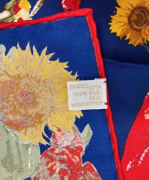 GUCCI（グッチ）GUCCI (グッチ) シルクミニスカーフ ネイビーの古着・服飾アイテム