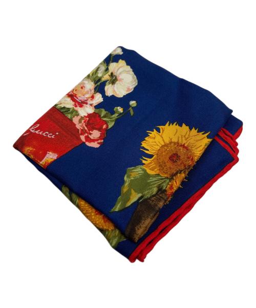 GUCCI（グッチ）GUCCI (グッチ) シルクミニスカーフ ネイビーの古着・服飾アイテム