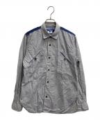 COMME des GARCONS JUNYA WATANABE MANコム デ ギャルソン ジュンヤ ワタナベ マン）の古着「切替ストライプシャツ」｜ブルー