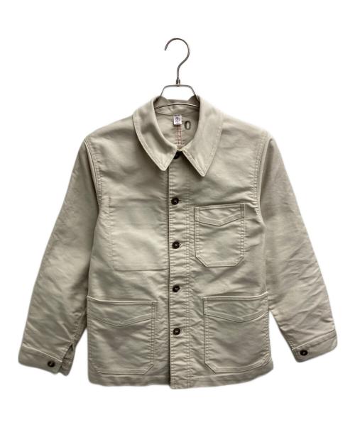 le travailleur gallice（ル・トラヴァイユール・ガリス）le travailleur gallice (ル・トラヴァイユール・ガリス) フレンチモールスキンジャケット ホワイトの古着・服飾アイテム