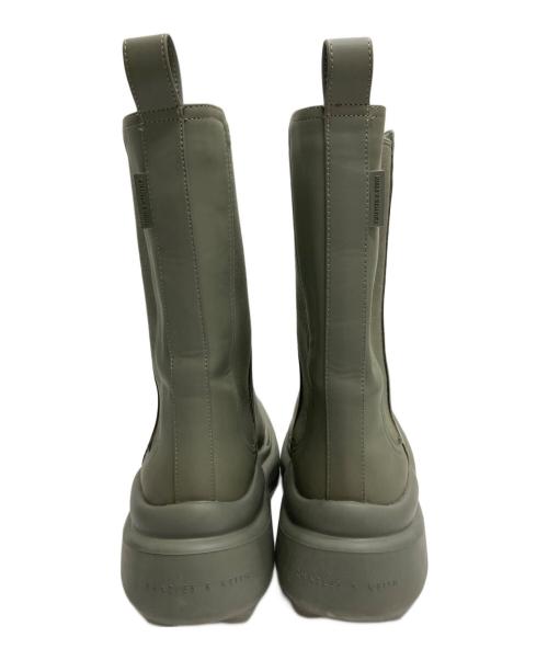 CHARLES & KEITH（チャールズアンドキース）CHARLES & KEITH (チャールズ＆キース) サイドゴアブーツ グリーン サイズ:39の古着・服飾アイテム