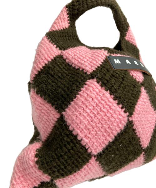 MARNI（マルニ）MARNI (マルニ) MARKET DIAMOND BAG ブラウン×ピンクの古着・服飾アイテム