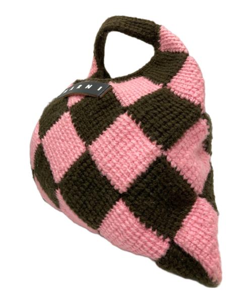 MARNI（マルニ）MARNI (マルニ) MARKET DIAMOND BAG ブラウン×ピンクの古着・服飾アイテム