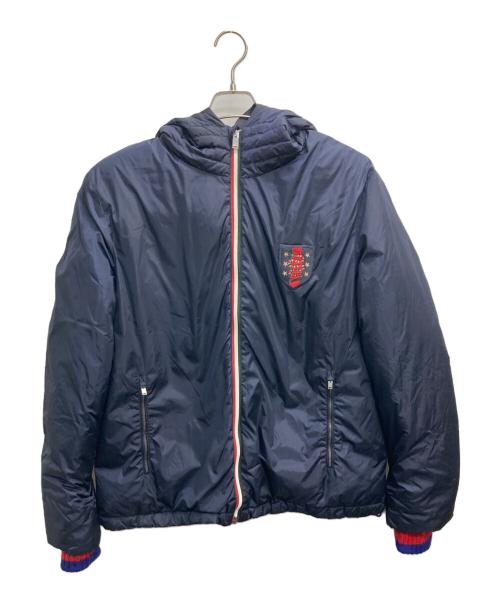 GUCCI（グッチ）GUCCI (グッチ) スネークワッペンダウンジャケット ネイビー サイズ:52の古着・服飾アイテム