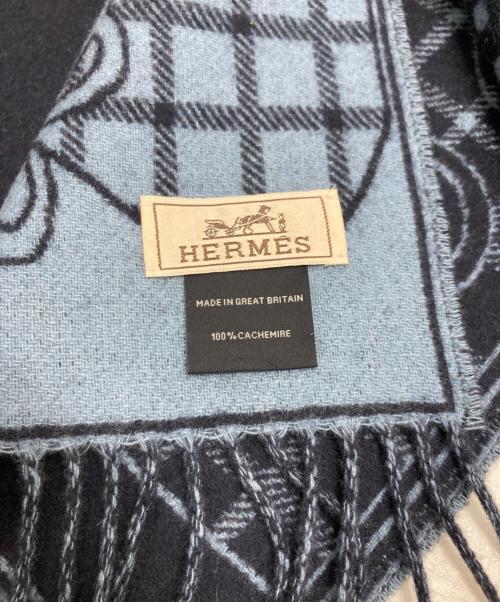 HERMES（エルメス）HERMES (エルメス) カマイユ カシミヤマフラー ブルーの古着・服飾アイテム