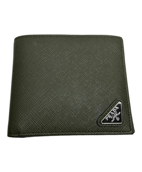 PRADA（プラダ）PRADA (プラダ) サフィアーノ2つ折り財布 グリーンの古着・服飾アイテム