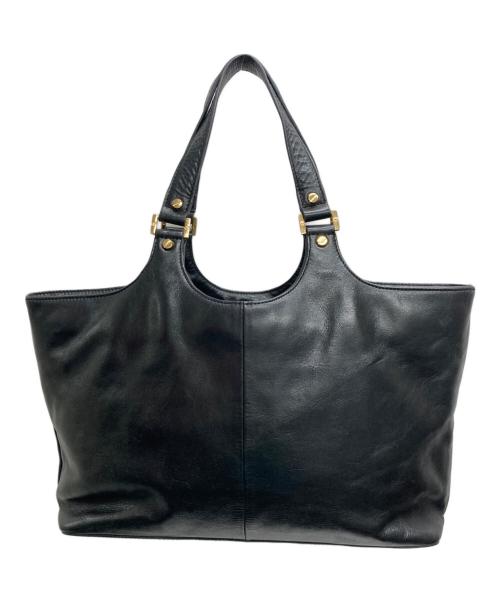 TORY BURCH（トリーバーチ）TORY BURCH (トリーバーチ) レザートートバッグ ブラックの古着・服飾アイテム