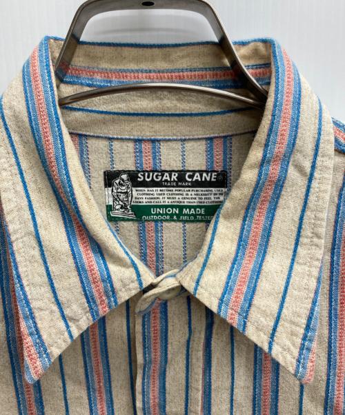 SUGAR CANE（シュガーケーン）SUGAR CANE (シュガーケーン) ストライプシャツ ベージュ サイズ:表記なしの古着・服飾アイテム