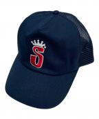 stussyステューシー）の古着「S Crown Trucker Cap」｜ネイビー