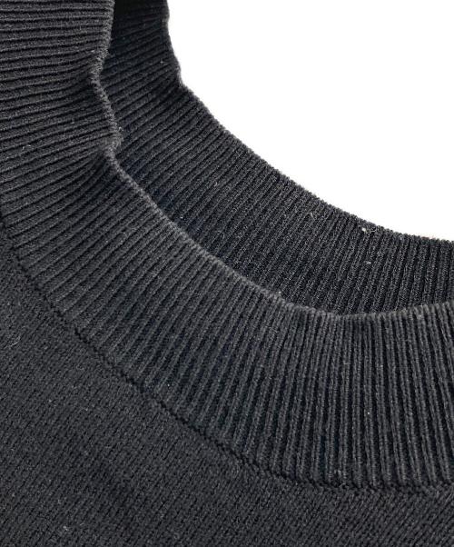 Snidel（スナイデル）Snidel (スナイデル) Sustainableフリルスリーブニットプルオーバー ブラック サイズ:Fの古着・服飾アイテム