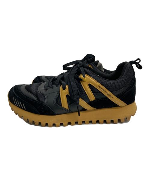 EMPORIO ARMANI（エンポリオ アルマーニ）EMPORIO ARMANI (エンポリオアルマーニ) ローカットスニーカー ブラック サイズ:42の古着・服飾アイテム