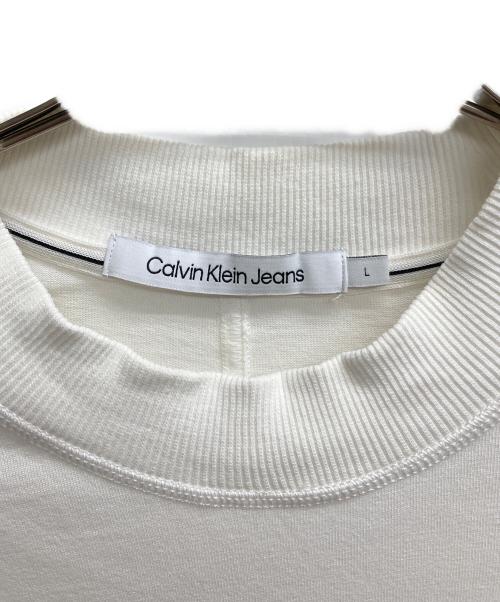 Calvin Klein Jeans（カルバンクラインジーンズ）Calvin Klein Jeans (カルバンクラインジーンズ) プレミアムモノロゴTシャツ ホワイト サイズ:Lの古着・服飾アイテム