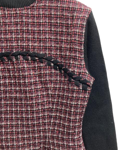 darich（ダーリッチ）Darich (ダーリッチ) ニットドッキングツイードミニワンピース ピンク サイズ:Free 未使用品の古着・服飾アイテム