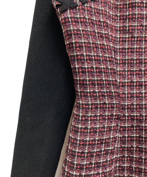 darich（ダーリッチ）Darich (ダーリッチ) ニットドッキングツイードミニワンピース ピンク サイズ:Free 未使用品の古着・服飾アイテム