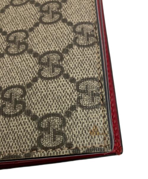 GUCCI（グッチ）GUCCI (グッチ) GGスプリーム チェリー コンパクトウォレット ブラウンの古着・服飾アイテム