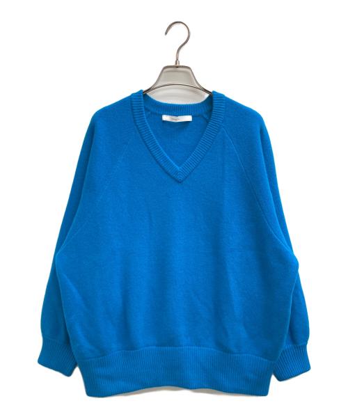 FRAMeWORK（フレームワーク）FRAMeWORK (フレームワーク) AQUA Vネックプルオーバー ブルー サイズ:Fの古着・服飾アイテム
