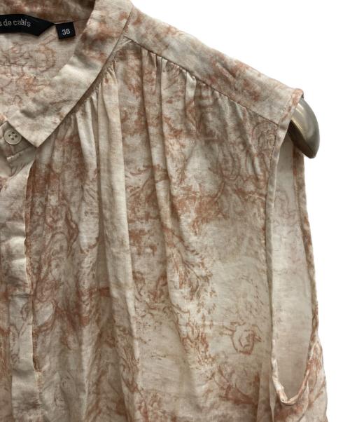 pas de calais（パドカレ）pas de calais (パドカレ) ノースリーブブラウス ブラウン サイズ:36の古着・服飾アイテム