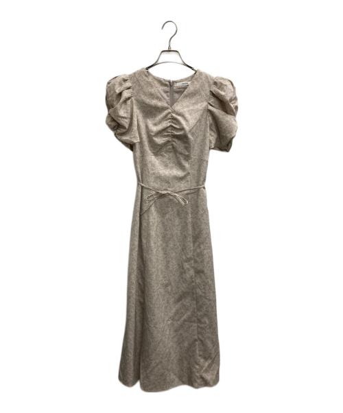 Snidel（スナイデル）Snidel (スナイデル) ギャザープリントワンピース グレーの古着・服飾アイテム