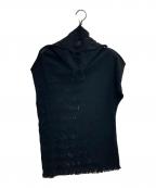 ISSEY MIYAKEイッセイミヤケ）の古着「フリンジニットカットソー」｜ブラック