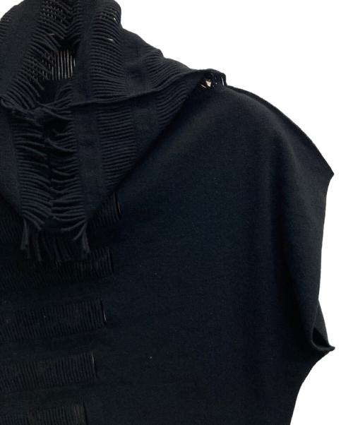 ISSEY MIYAKE（イッセイミヤケ）ISSEY MIYAKE (イッセイミヤケ) フリンジニットカットソー ブラック サイズ:2の古着・服飾アイテム