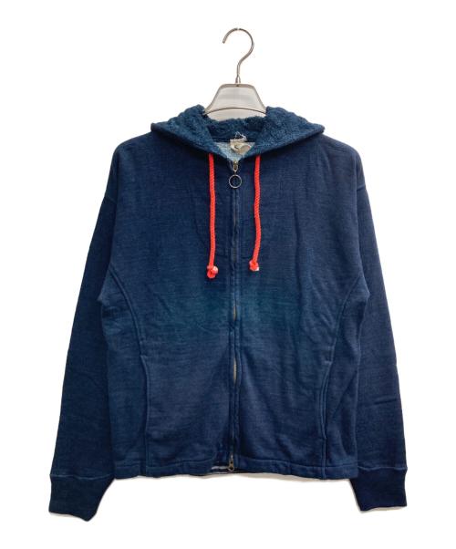 45rpm（45アールピーエム）45rpm (45アールピーエム) インディゴ染めジップパーカー インディゴ サイズ:9の古着・服飾アイテム