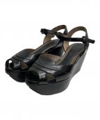 MARNIマルニ）の古着「ウェッジソールサンダル」｜ブラック