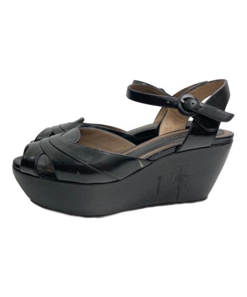 MARNI（マルニ）MARNI (マルニ) ウェッジソールサンダル ブラック サイズ:23の古着・服飾アイテム