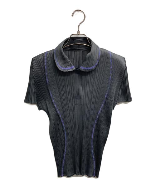 PLEATS PLEASE（プリーツプリーズ）PLEATS PLEASE (プリーツプリーズ) プリーツポロシャツ グレー サイズ:3の古着・服飾アイテム