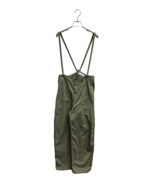 JOHNBULL（ジョンブル）JOHNBULL (ジョンブル) コットンリネンカルゼサスペンダーバックルパンツ カーキ サイズ:Mの古着・服飾アイテム