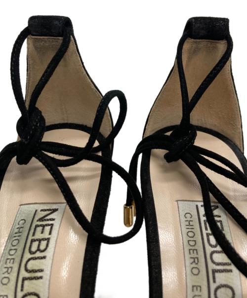 NEBULONIE（ネブローニ）NEBULONIE (ネブローニ) レースアップサンダル ブラック サイズ:38 1/2の古着・服飾アイテム