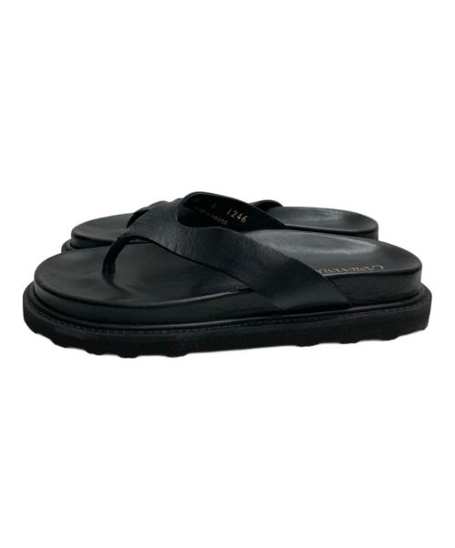 Caminando（カミナンド）Caminando (カミナンド) レザートングサンダル ブラック サイズ:6の古着・服飾アイテム