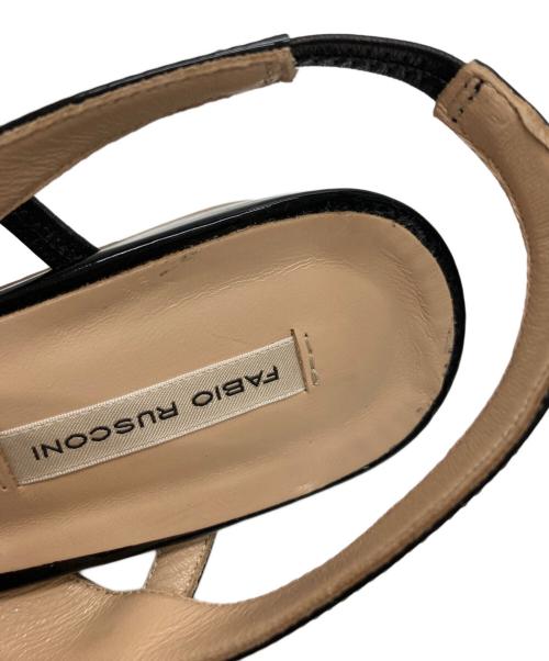 FABIO RUSCONI（ファビオルスコーニ）FABIO RUSCONI (ファビオルスコーニ) エナメルサンダル ブラック サイズ:37の古着・服飾アイテム