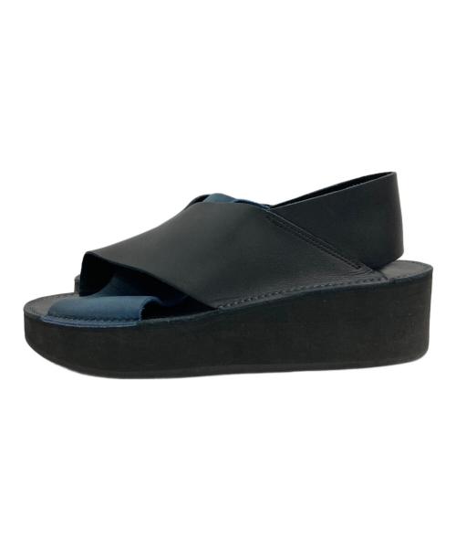 LAD MUSICIAN（ラッドミュージシャン）LAD MUSICIAN (ラッドミュージシャン) 厚底クロスサンダル ネイビー×ブラック サイズ:表記無しの古着・服飾アイテム