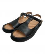 MOHIモヒ）の古着「アンクルストラップサンダル」｜ブラック