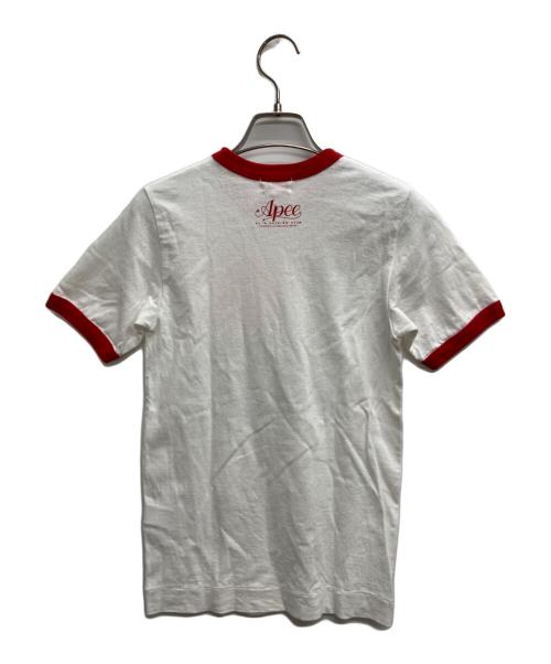 A BATHING APE（ア ベイシング エイプ）A BATHING APE (ア ベイシング エイプ) リンガーTシャツ ホワイト×レッド サイズ:Sの古着・服飾アイテム