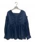 SHIPS any（シップスエニィ）の古着「レース ピンタック ブラウス」｜ネイビー