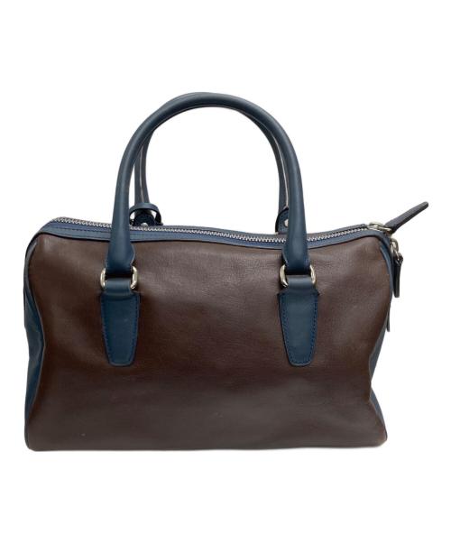 COACH（コーチ）COACH (コーチ) ミニボストンバッグ ブラウン×ネイビーの古着・服飾アイテム