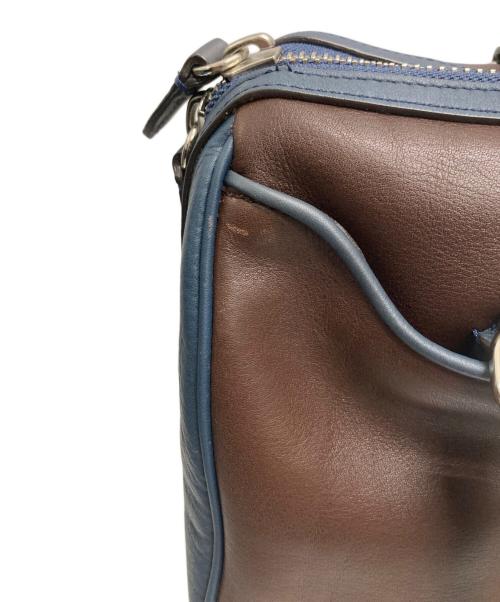 COACH（コーチ）COACH (コーチ) ミニボストンバッグ ブラウン×ネイビーの古着・服飾アイテム