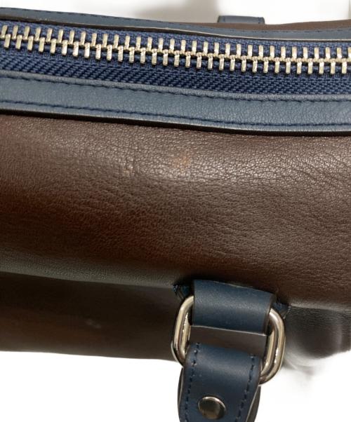 COACH（コーチ）COACH (コーチ) ミニボストンバッグ ブラウン×ネイビーの古着・服飾アイテム