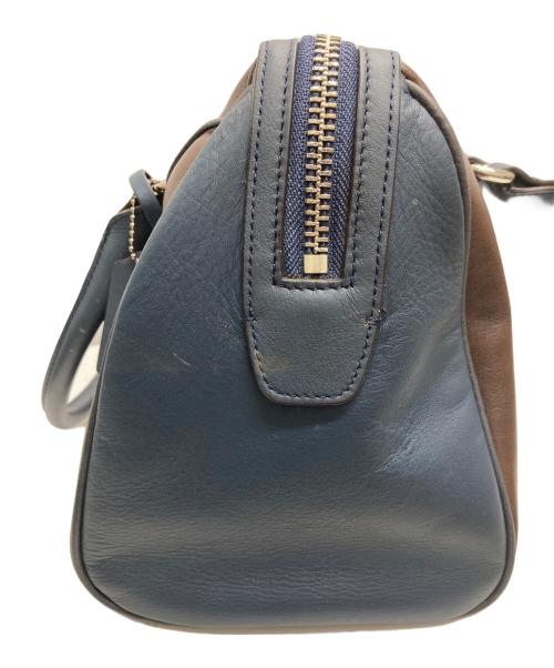 COACH（コーチ）COACH (コーチ) ミニボストンバッグ ブラウン×ネイビーの古着・服飾アイテム