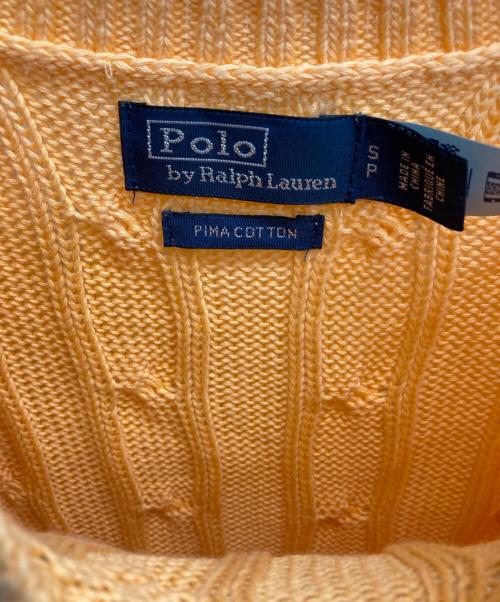 POLO RALPH LAUREN（ポロ・ラルフローレン）POLO RALPH LAUREN (ポロ・ラルフローレン) ピマコットン半袖ニット オレンジ サイズ:Sの古着・服飾アイテム