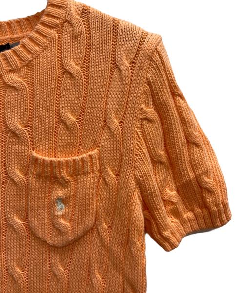 POLO RALPH LAUREN（ポロ・ラルフローレン）POLO RALPH LAUREN (ポロ・ラルフローレン) ピマコットン半袖ニット オレンジ サイズ:Sの古着・服飾アイテム