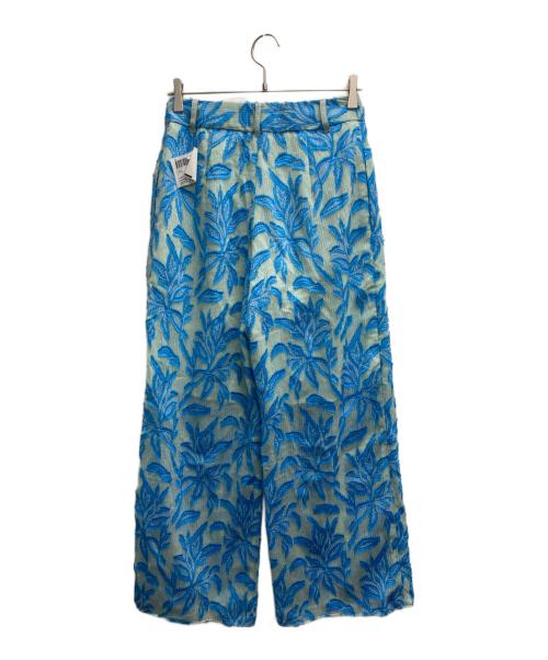 EBONY（エボニー）EBONY (エボニー) 別注ジャガードストレートワイドパンツ ブルー サイズ:1の古着・服飾アイテム