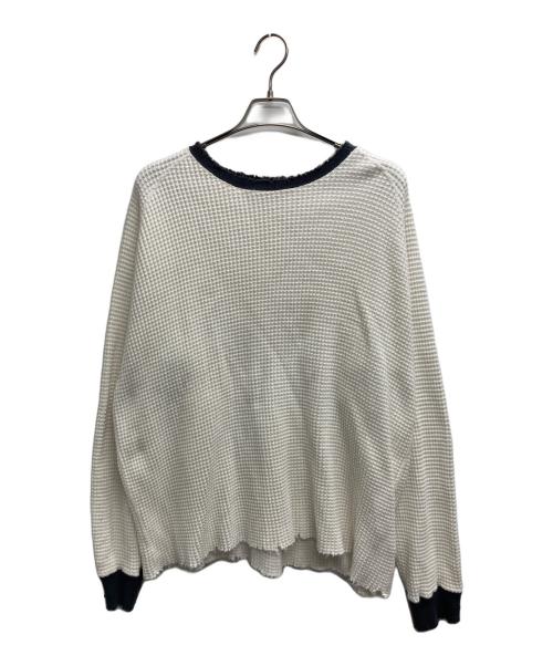 KIIT（キート）KIIT (キート) クラッシュ加工 ワッフル カットソー ホワイト サイズ:Freeの古着・服飾アイテム