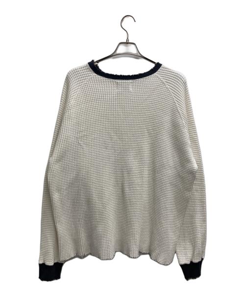 KIIT（キート）KIIT (キート) クラッシュ加工 ワッフル カットソー ホワイト サイズ:Freeの古着・服飾アイテム