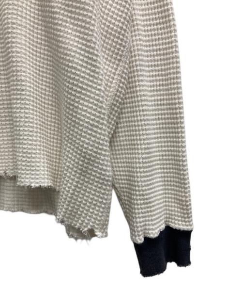 KIIT（キート）KIIT (キート) クラッシュ加工 ワッフル カットソー ホワイト サイズ:Freeの古着・服飾アイテム