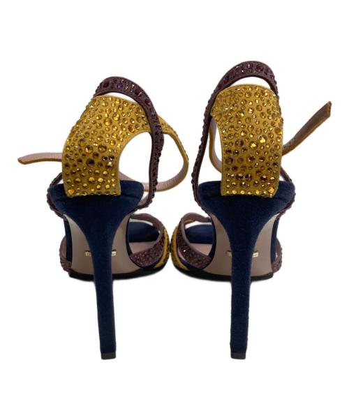 GUCCI（グッチ）GUCCI (グッチ) ヒールサンダル ネイビー サイズ:35の古着・服飾アイテム