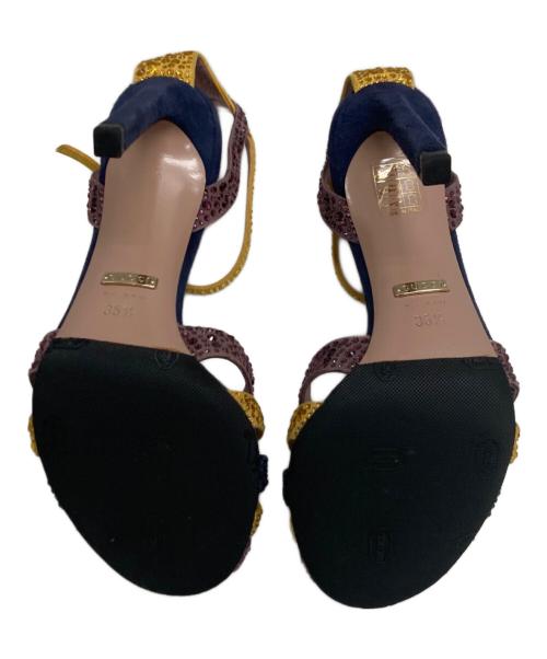 GUCCI（グッチ）GUCCI (グッチ) ヒールサンダル ネイビー サイズ:35の古着・服飾アイテム