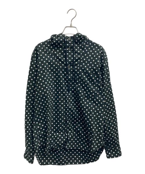 BLACK COMME des GARCONS（ブラックコムデギャルソン）BLACK COMME des GARCONS (ブラックコムデギャルソン) ドット柄フードシャツ ブラック サイズ:Mの古着・服飾アイテム